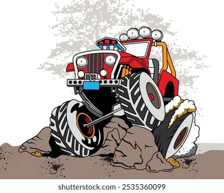 vector illustration of off-road car