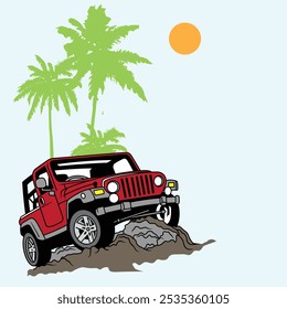 vector illustration of off-road car