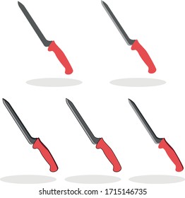 Vector Illustration of Offset Knife. Knife for Slicing Bread, Baguette. Offset Knife Flat Design