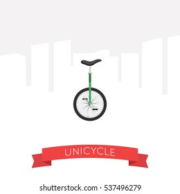 Vector illustration ofunicycle in flat style.