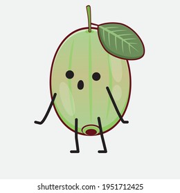 Vector Illustration of Ogeechee Lime Character with cute face, simple hands and leg line art on Isolated Background. Flat cartoon doodle style.