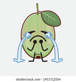 Vector Illustration of Ogeechee Lime Character with cute face, simple hands and leg line art on Isolated Background. Flat cartoon doodle style.