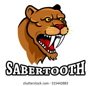 Vector illustration oh saber tooth head