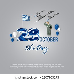 ilustración vectorial para el día de Ohi 28 de octubre Grecia