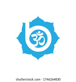 A vector illustration of ohm and lotus symbol with initial letter B
