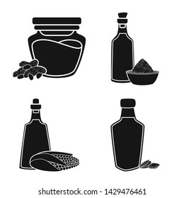 Vector illustration of oil and agriculture icon. Set of oil and glass vector icon for stock.