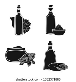 Vector illustration of oil and agriculture logo. Set of oil and glass  stock vector illustration.