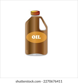 Vector illustration - oil bottle on white background.