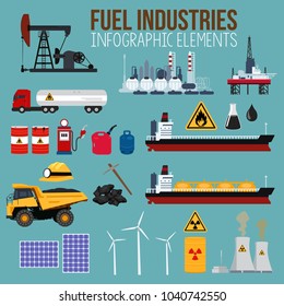 A vector illustration of Oil and Fuel Industry Infographics Elements