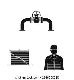 Vector illustration of oil and gas icon. Collection of oil and petrol stock symbol for web.