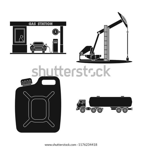 Vector illustration of oil and\
gas icon. Collection of oil and petrol stock vector\
illustration.