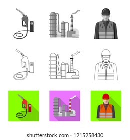 Vector illustration of oil and gas logo. Set of oil and petrol stock vector illustration.