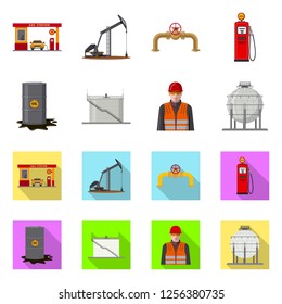 Vector illustration of oil and gas logo. Collection of oil and petrol vector icon for stock.