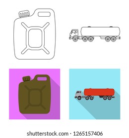 Vector illustration of oil and gas logo. Collection of oil and petrol stock vector illustration.