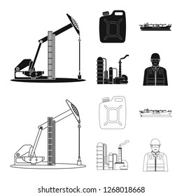 Vector illustration of oil and gas logo. Collection of oil and petrol stock vector illustration.