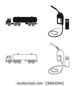 Vector illustration of oil and gas logo. Collection of oil and petrol stock symbol for web.