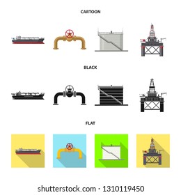 Vector illustration of oil and gas logo. Set of oil and petrol vector icon for stock.