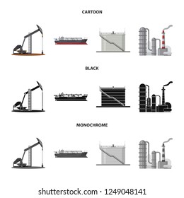 Vector illustration of oil and gas sign. Collection of oil and petrol vector icon for stock. Vector illustration of oil and gas sign. Collection of oil and petrol vector icon for stock.