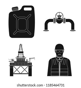 Vector illustration of oil and gas symbol. Set of oil and petrol stock vector illustration.