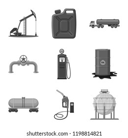 Vector Illustration Oil Gas Symbol Set Stock Vector (Royalty Free ...