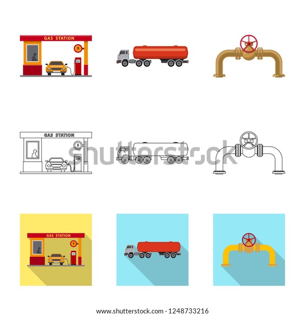 Vector illustration of oil and gas\
symbol. Set of oil and petrol stock symbol for\
web.