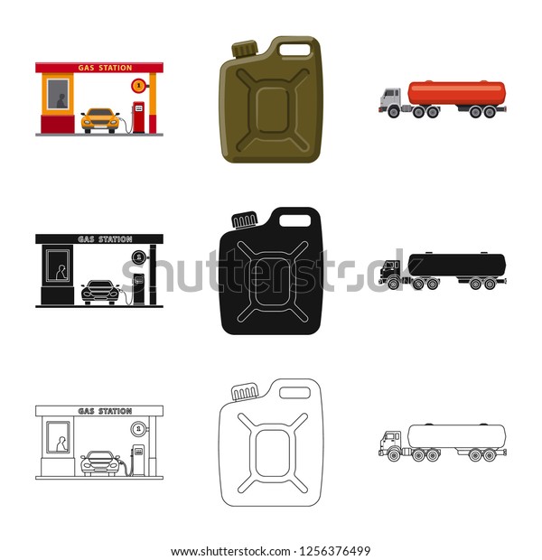 Vector illustration of oil and gas\
symbol. Set of oil and petrol vector icon for\
stock.