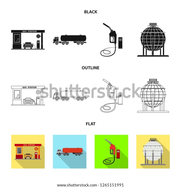 Vector illustration of oil and gas\
symbol. Collection of oil and petrol stock symbol for\
web.