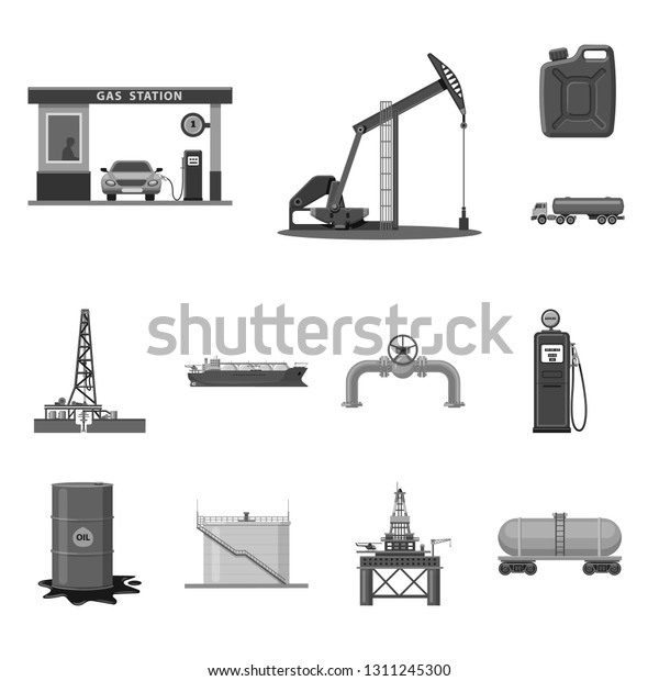 Vector Illustration Oil Gas Symbol Collection Stock Vector (Royalty ...