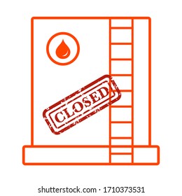 Vector illustration Oil industry Economic crisis. Crowded storage. Oil storage problem. Falling global oil demand. Market crash WTI West Texas Intermediate Drop prices to negative value Design for web