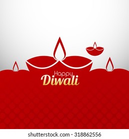 Vector illustration of oil lamp on a beautiful background for Diwali festival.