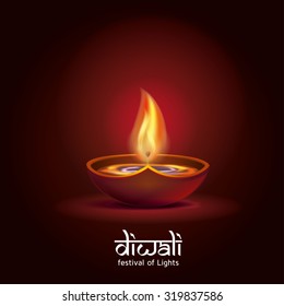 Vector illustration oil lamps on the theme of the Indian festival traditional celebration of happy diwali, creative design background to design graphical elements