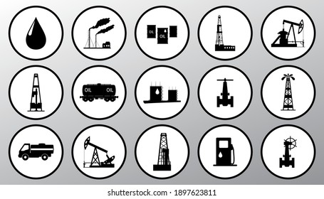Vector illustration the oil and petroleum icon set.