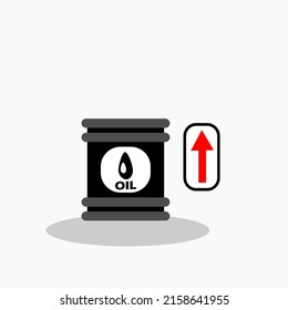 vector illustration oil price rising flat design oil barrel with red arrow good for your element design, background, symbol .