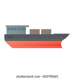 Vector illustration oil tanker, flat design.