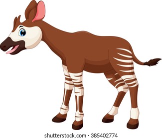 Vector illustration of okapi cartoon