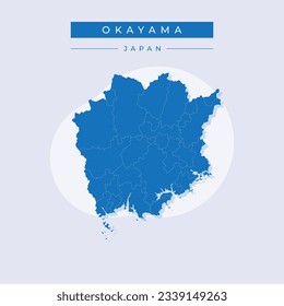 Vector illustration vector of Okayama map japan