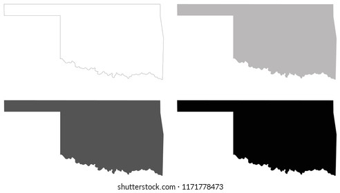 vector illustration of Oklahoma maps
