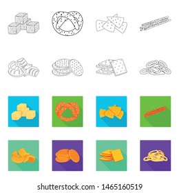 Vector illustration of Oktoberfest and bar sign. Collection of Oktoberfest and cooking stock vector illustration.
