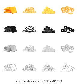 Vector illustration of Oktoberfest and bar symbol. Set of Oktoberfest and cooking stock vector illustration.