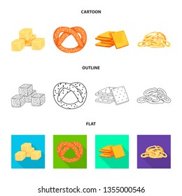 Vector illustration of Oktoberfest and bar symbol. Set of Oktoberfest and cooking stock symbol for web.