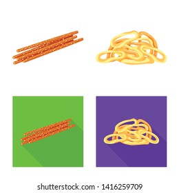Vector illustration of Oktoberfest and bar symbol. Set of Oktoberfest and cooking stock vector illustration.