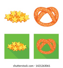 Vector illustration of Oktoberfest and bar symbol. Set of Oktoberfest and cooking stock vector illustration.