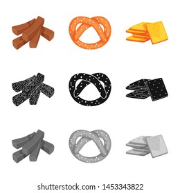 Vector illustration of Oktoberfest and bar symbol. Set of Oktoberfest and cooking stock symbol for web.