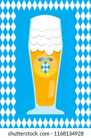 Vector illustration of Oktoberfest beer glass, banner, design element