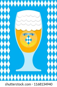 Vector illustration of Oktoberfest beer glass, banner, design element