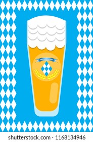 Vector illustration of Oktoberfest beer glass, banner, design element