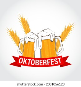vector illustration for Oktoberfest with beer glass