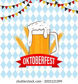 vector illustration for Oktoberfest with beer glass
