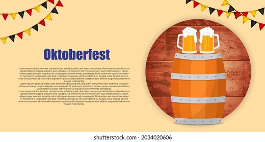 vector illustration for Oktoberfest with beer glass