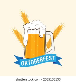vector illustration for Oktoberfest with beer glass